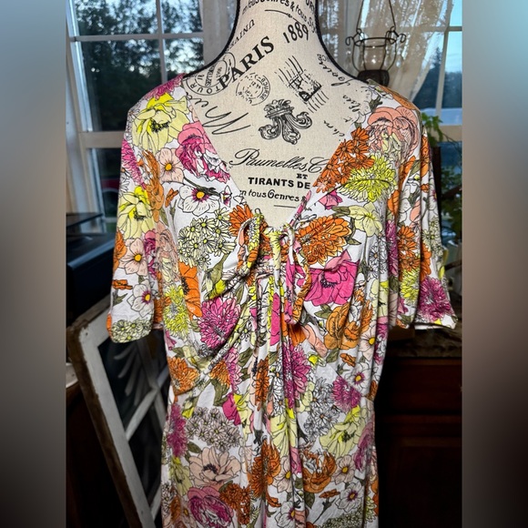 Lane Bryant Red and Orange Casual Midi Sundress - Picture 4 of 16